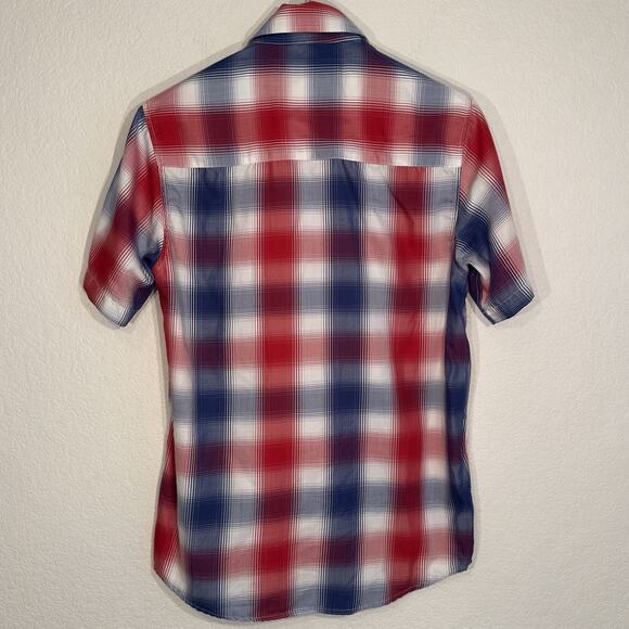 Dixxon Flannel Co All-Star Bamboo Short Sleeve Men’s Small Red White Blue Plaid - Picture 7 of 16